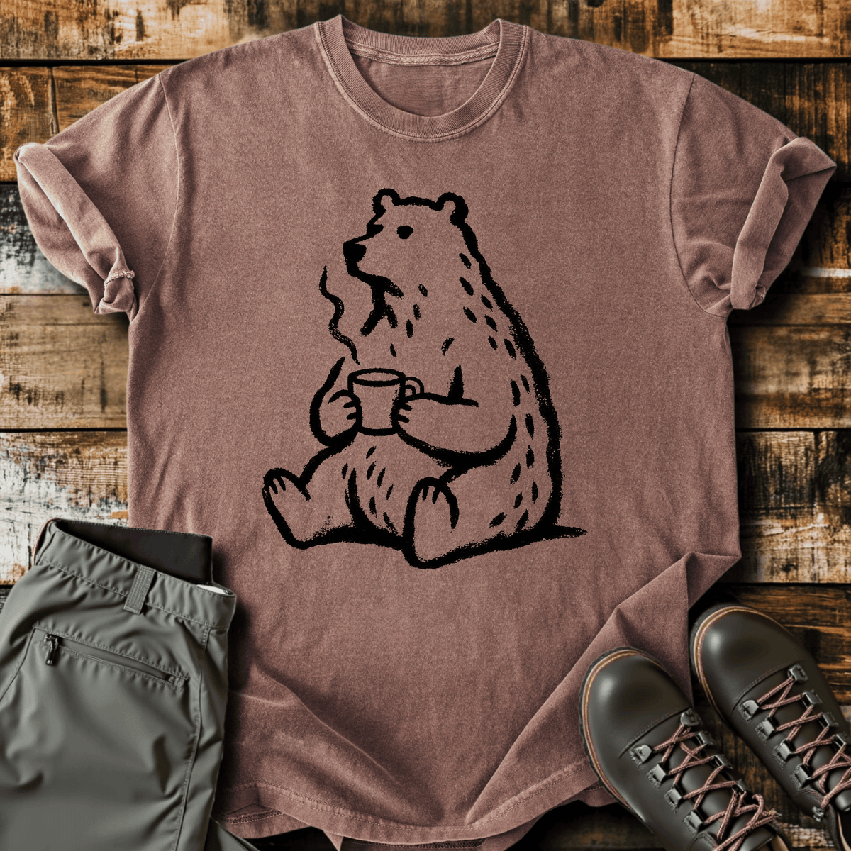 Bearly Awake T-Shirt - Funny Hiking Graphic Tee - Gift for Hikers - Unisex