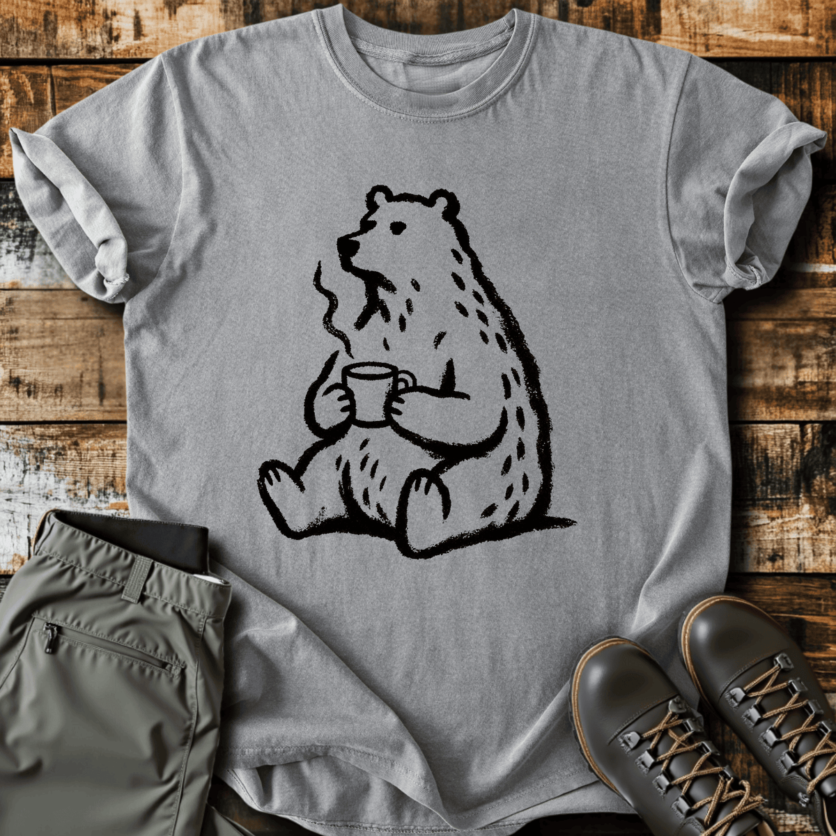 Bearly Awake T-Shirt - Funny Hiking Graphic Tee - Gift for Hikers - Unisex