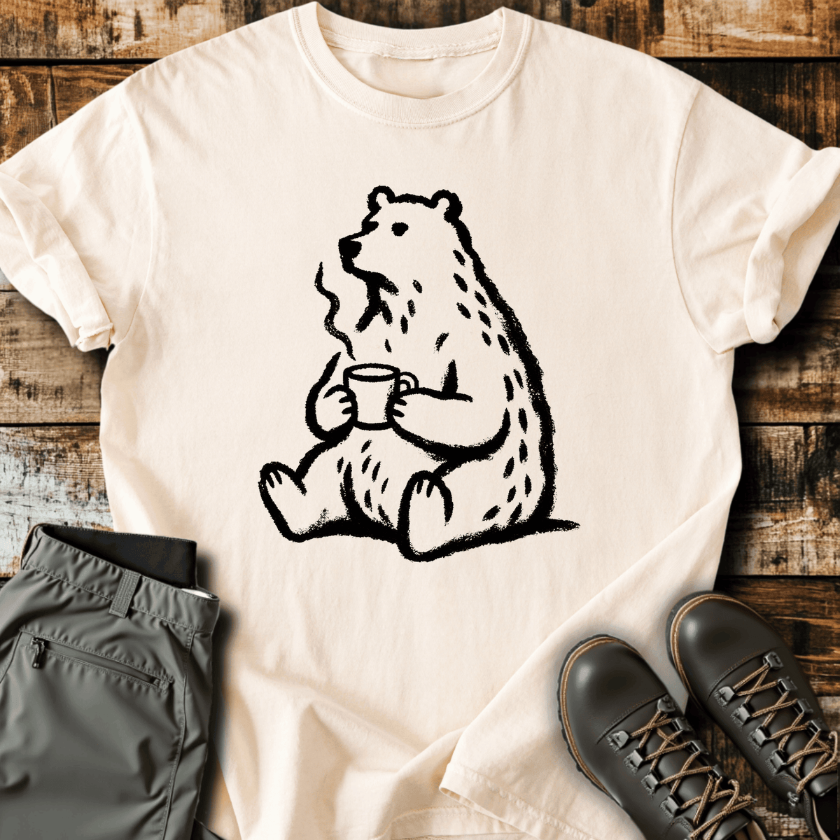 Bearly Awake T-Shirt - Funny Hiking Graphic Tee - Gift for Hikers - Unisex