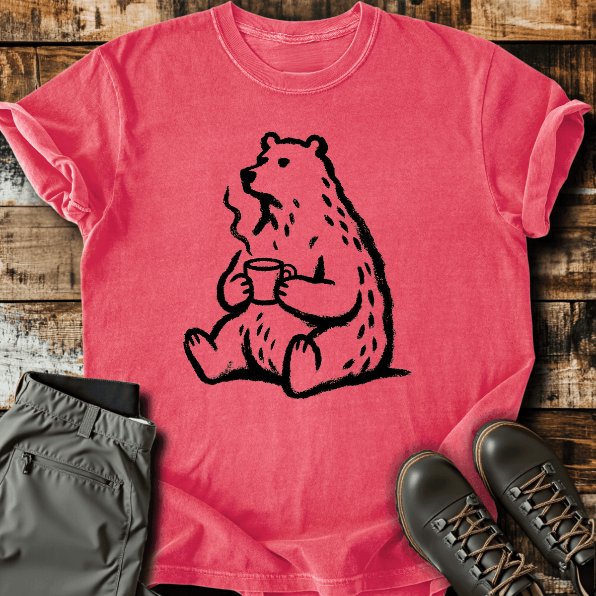 Bearly Awake T-Shirt - Funny Hiking Graphic Tee - Gift for Hikers - Unisex