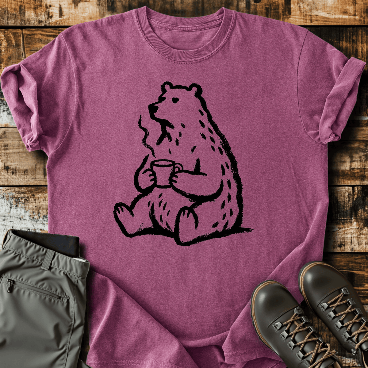 Bearly Awake T-Shirt - Funny Hiking Graphic Tee - Gift for Hikers - Unisex
