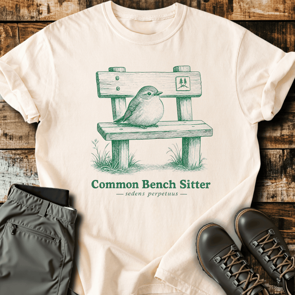Common Bench Sitter T-Shirt - Funny Hiking Graphic Tee - Gift for Hikers - Unisex