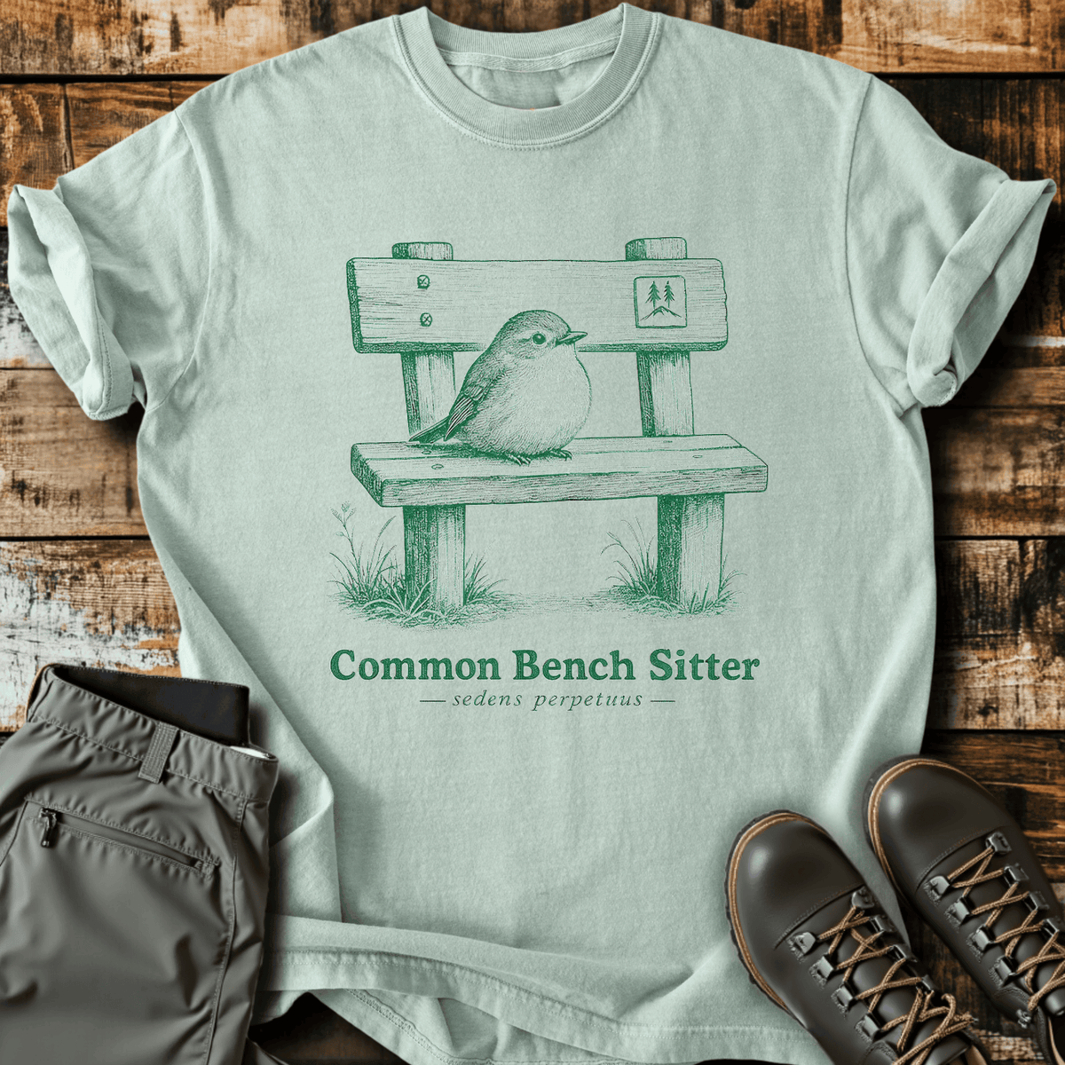 Common Bench Sitter T-Shirt - Funny Hiking Graphic Tee - Gift for Hikers - Unisex