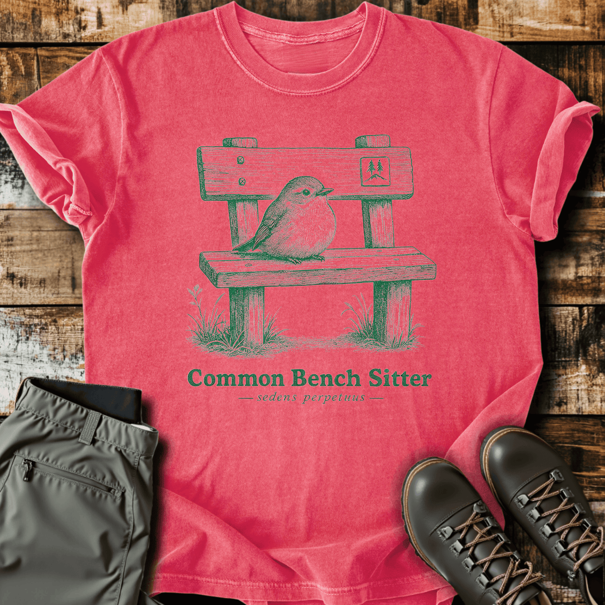 Common Bench Sitter T-Shirt - Funny Hiking Graphic Tee - Gift for Hikers - Unisex