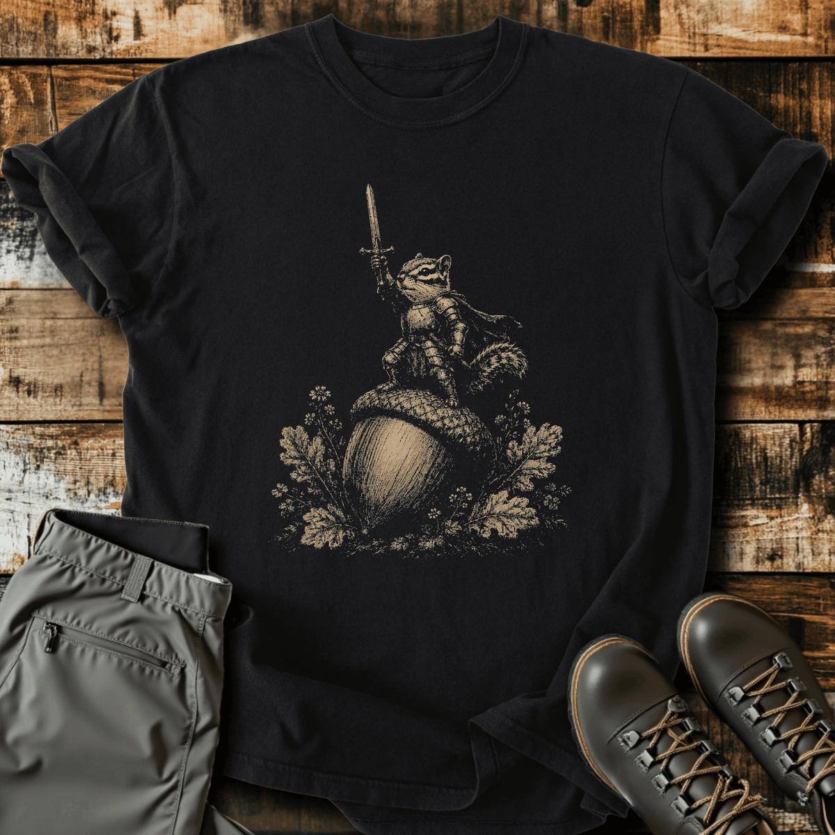 Acorn Knight T-Shirt Funny Hiking Shirt