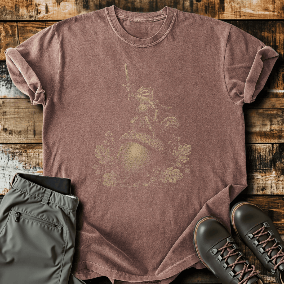 Acorn Knight T-Shirt Funny Hiking Shirt