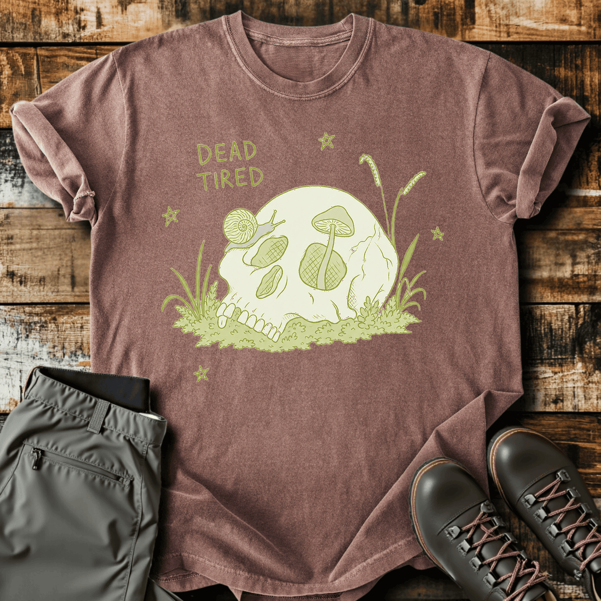 Dead Tired T-Shirt - Funny Hiking Graphic Tee - Gift for Hikers - Unisex