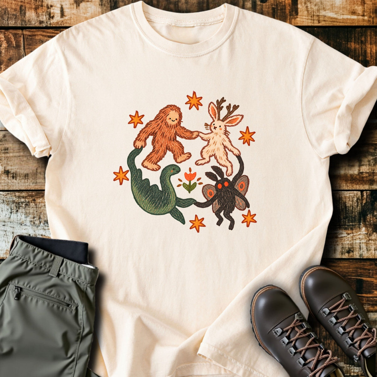 Cryptid Friends T-Shirt Funny Hiking Shirt