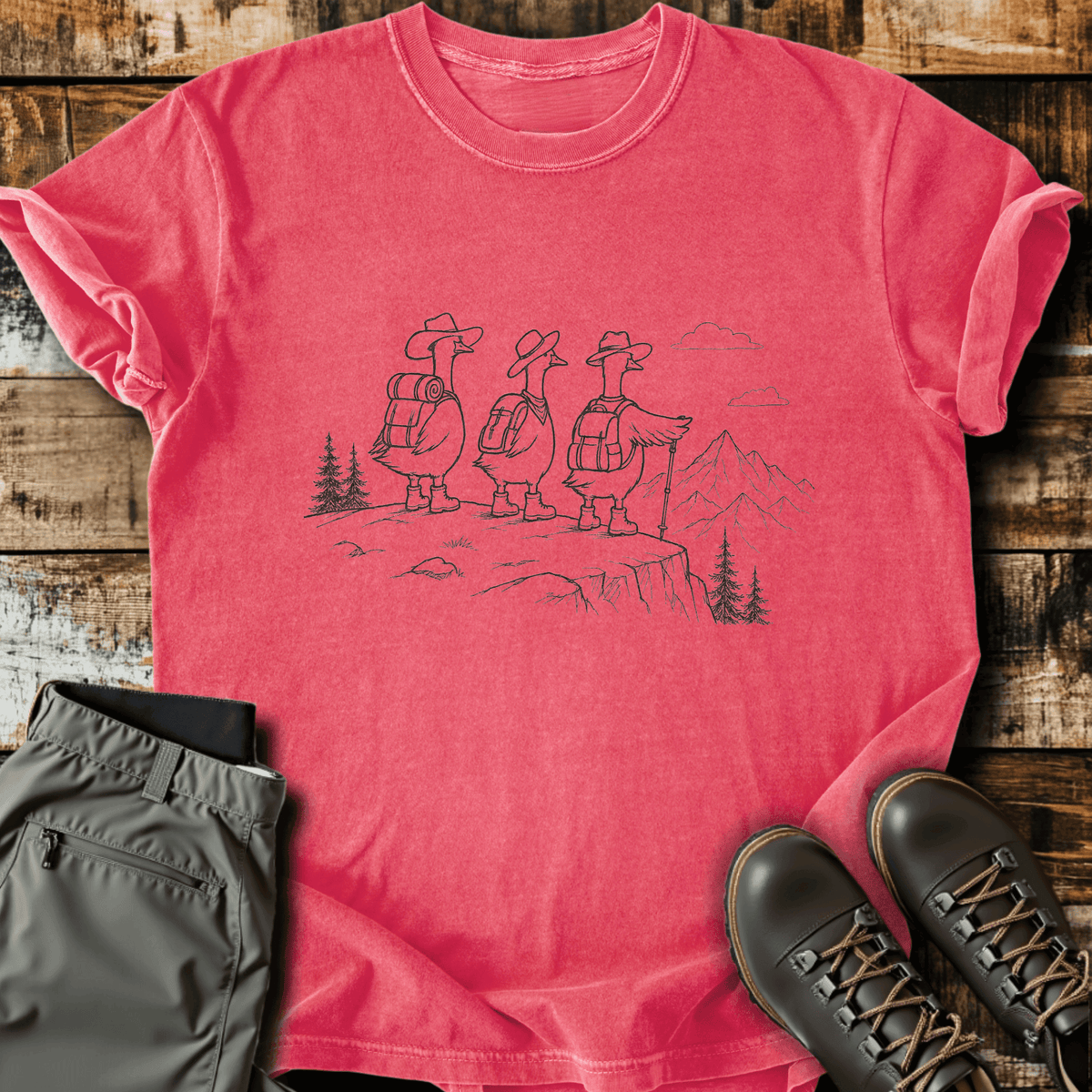Duck Duck Hike T-Shirt - Graphic Tee - Gift for Hikers - Unisex
