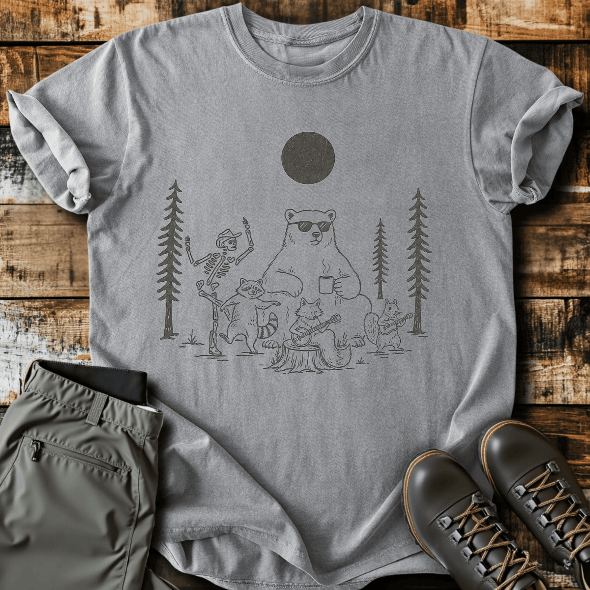 Campfire Jamboree T-Shirt - Funny Hiking Graphic Tee - Gift for Hikers - Unisex