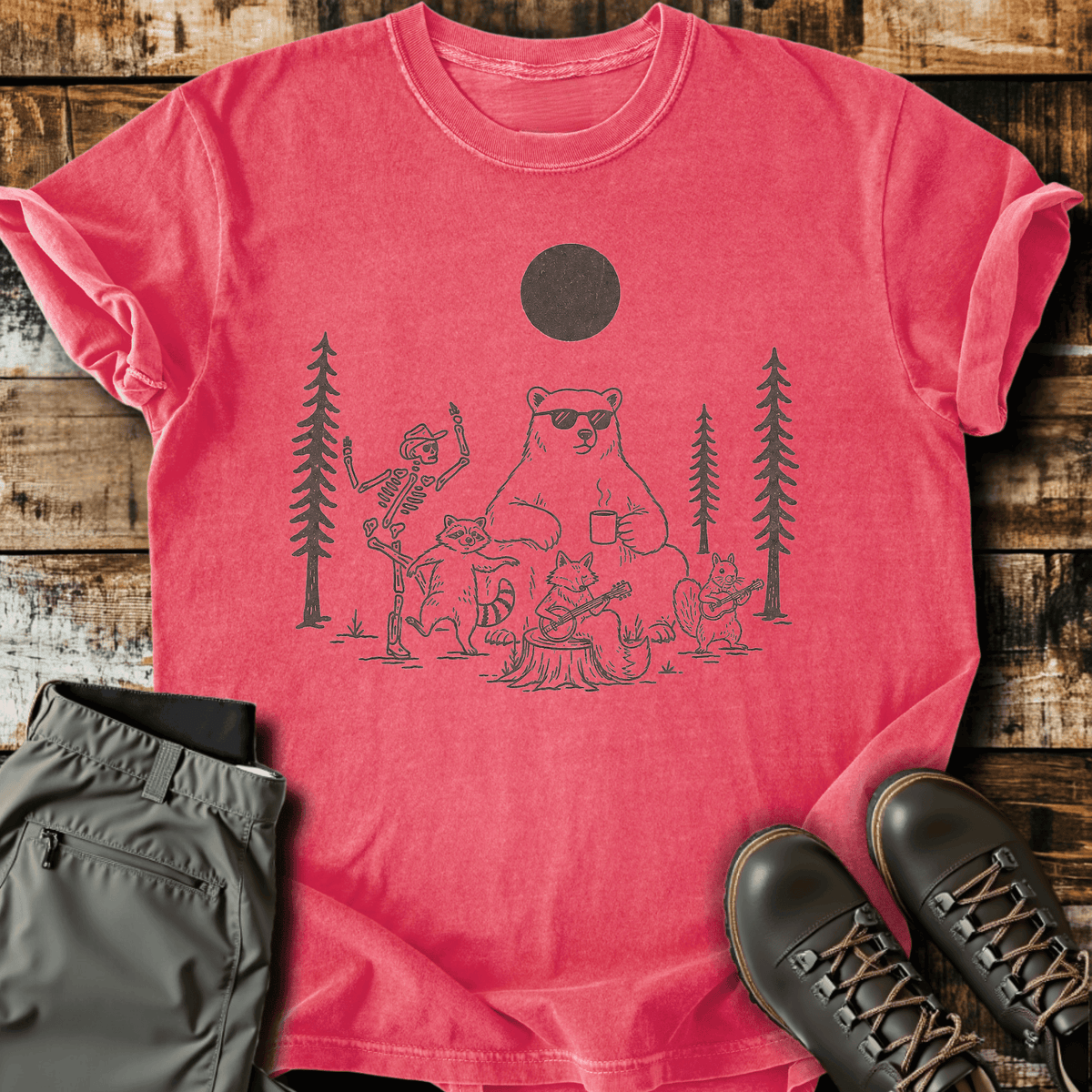 Campfire Jamboree T-Shirt - Funny Hiking Graphic Tee - Gift for Hikers - Unisex