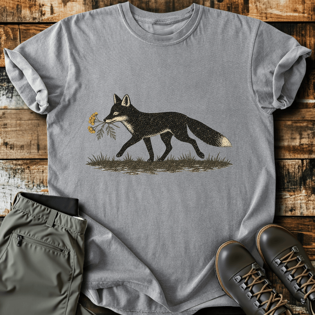 Fox Foraged T-Shirt - Funny Hiking Graphic Tee - Gift for Hikers - Unisex