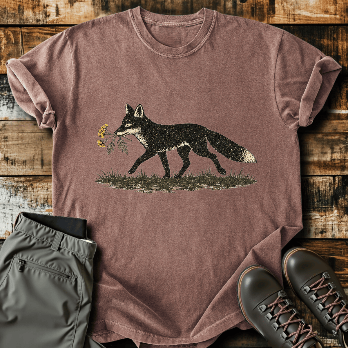 Fox Foraged T-Shirt - Funny Hiking Graphic Tee - Gift for Hikers - Unisex