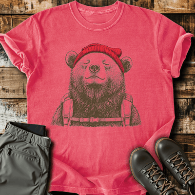 Beanie Bear T-Shirt - Funny Hiking Graphic Tee - Gift for Hikers - Unisex