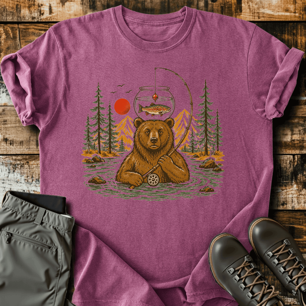 Bear Minimum Effort T-Shirt Funny Hiking Shirt