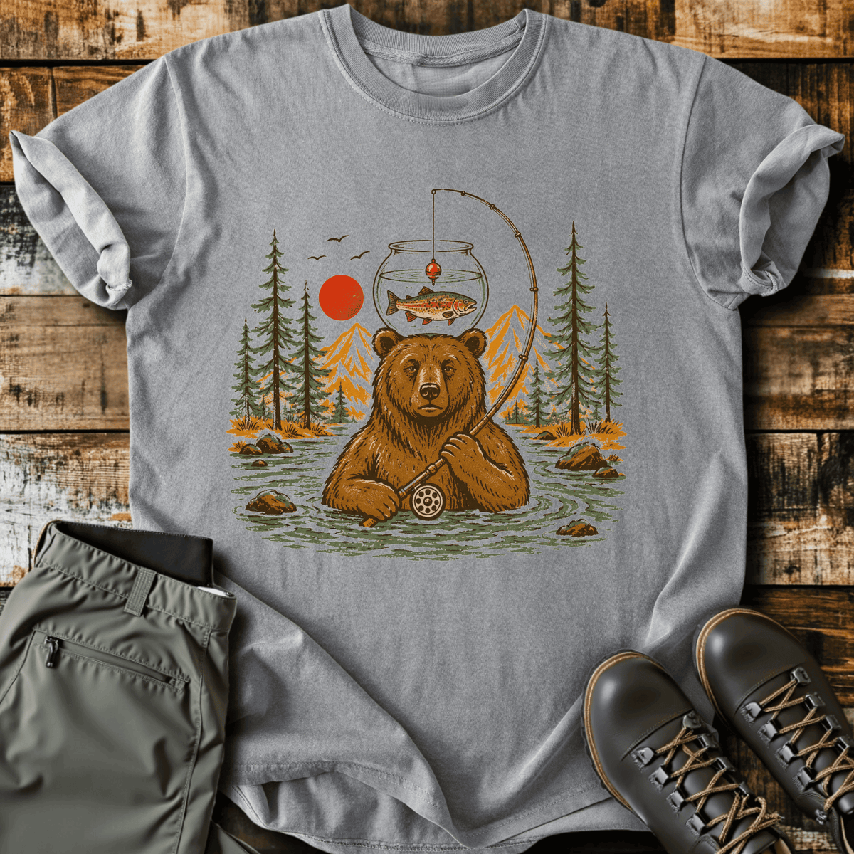 Bear Minimum Effort T-Shirt Funny Hiking Shirt