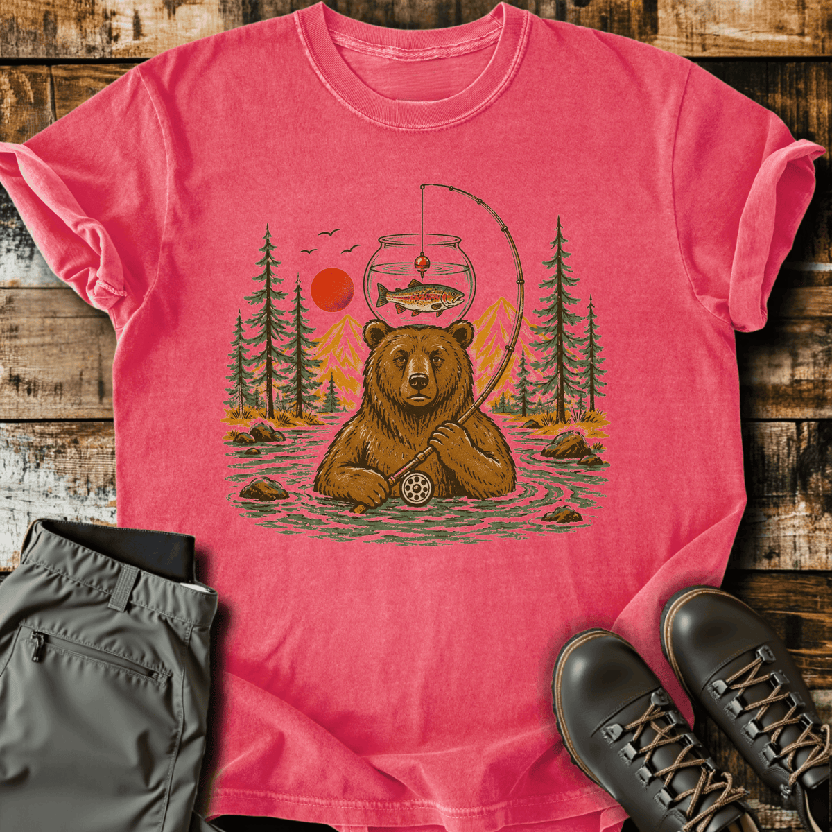 Bear Minimum Effort T-Shirt Funny Hiking Shirt
