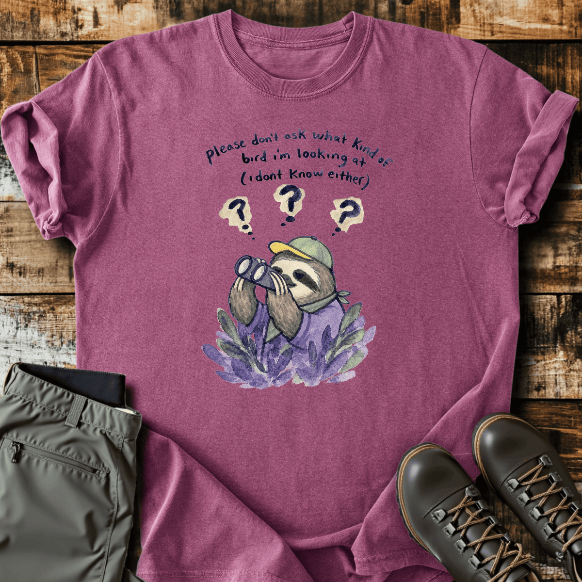 Casual Birder T-Shirt - Funny Hiking Graphic Tee - Gift for Hikers - Unisex