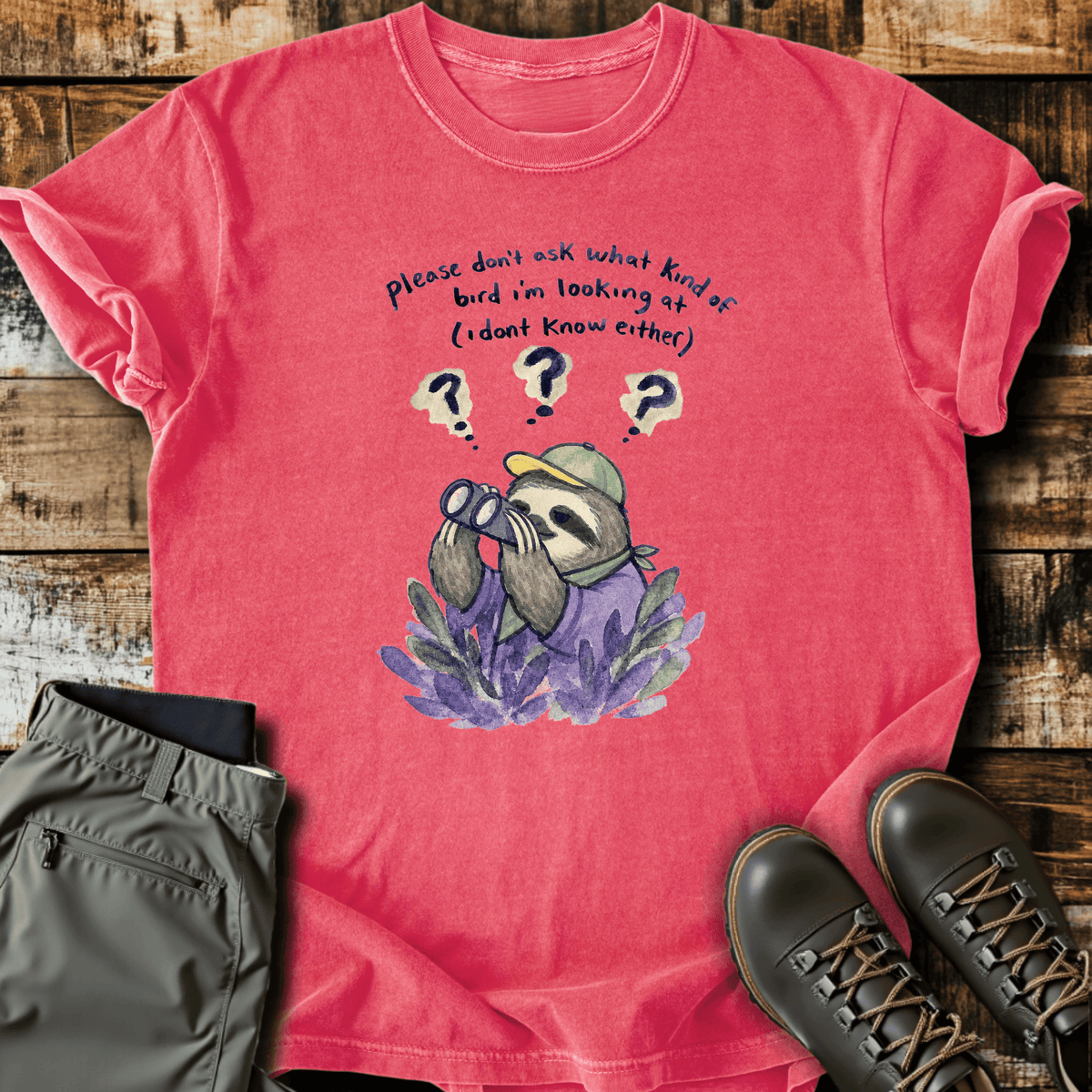 Casual Birder T-Shirt - Funny Hiking Graphic Tee - Gift for Hikers - Unisex