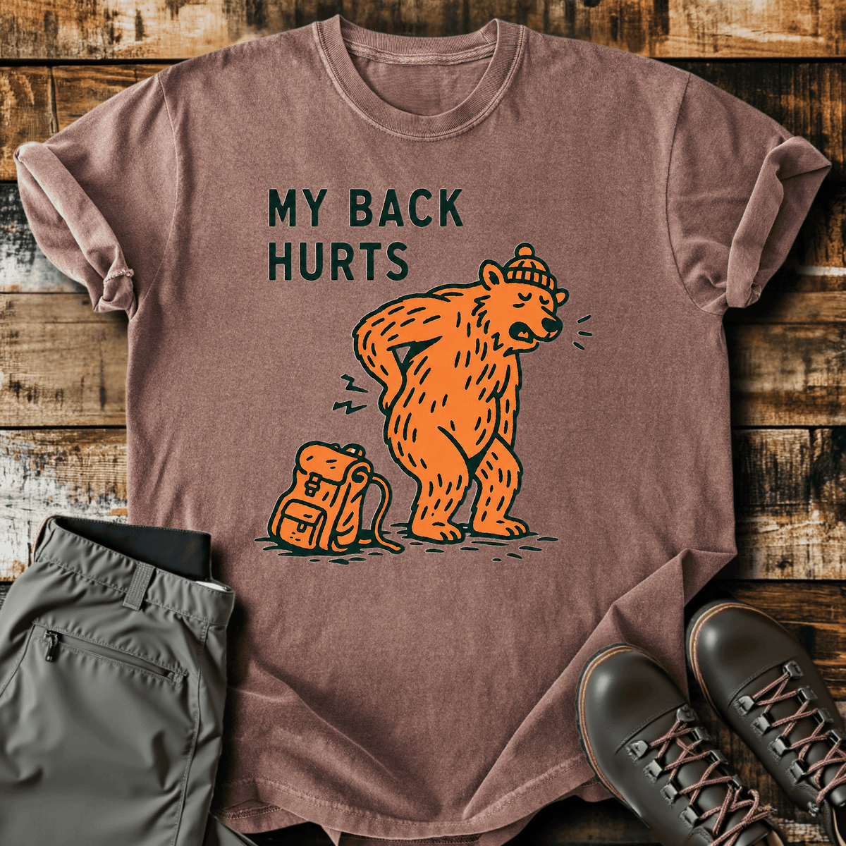 Bearly Standing T-Shirt - Funny Hiking Graphic Tee - Gift for Hikers - Unisex
