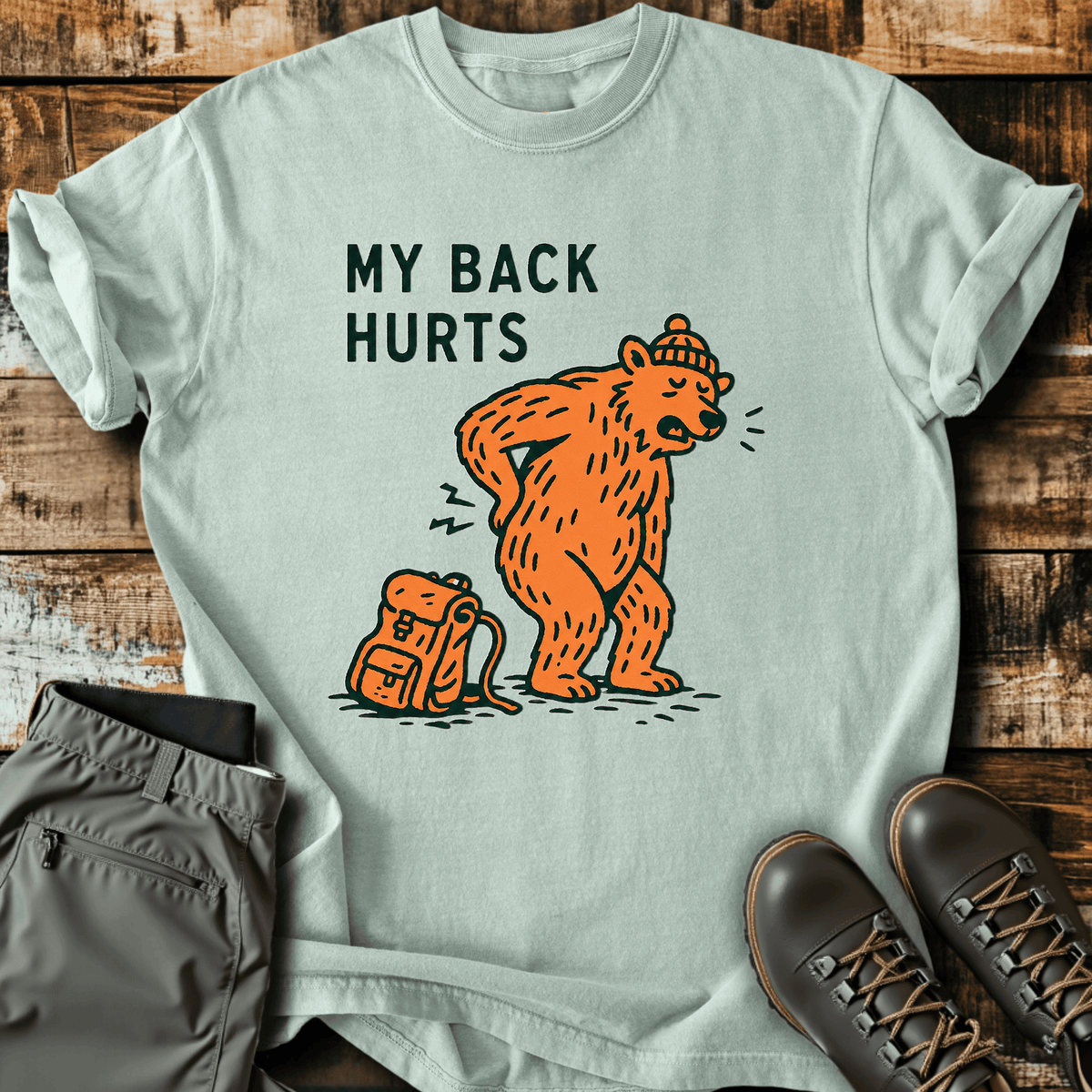 Bearly Standing T-Shirt - Funny Hiking Graphic Tee - Gift for Hikers - Unisex