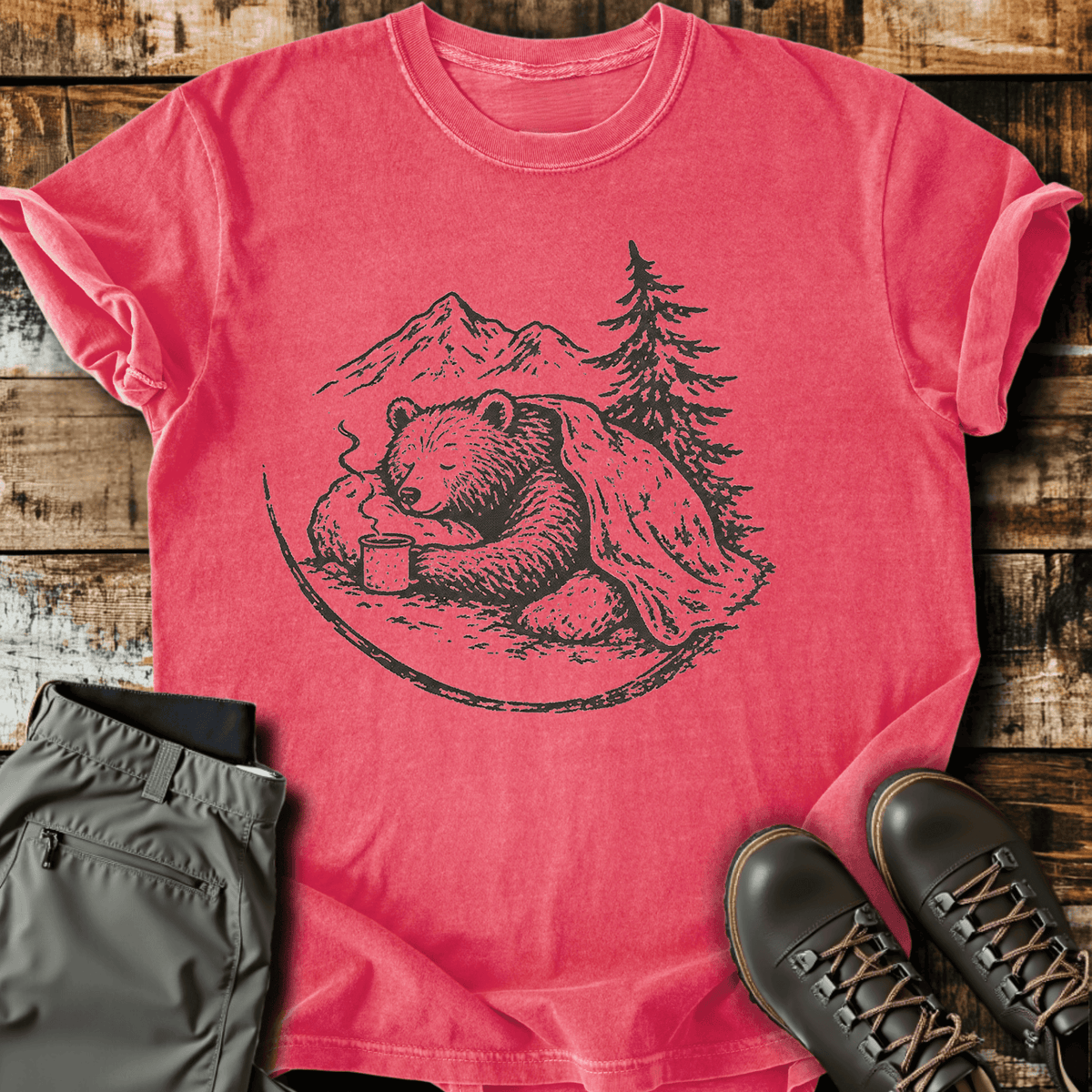 Bear Minimum T-Shirt - Funny Hiking Graphic Tee - Gift for Hikers - Unisex
