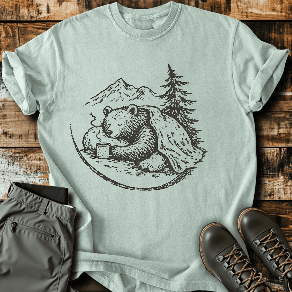 Bear Minimum T-Shirt - Funny Hiking Graphic Tee - Gift for Hikers - Unisex