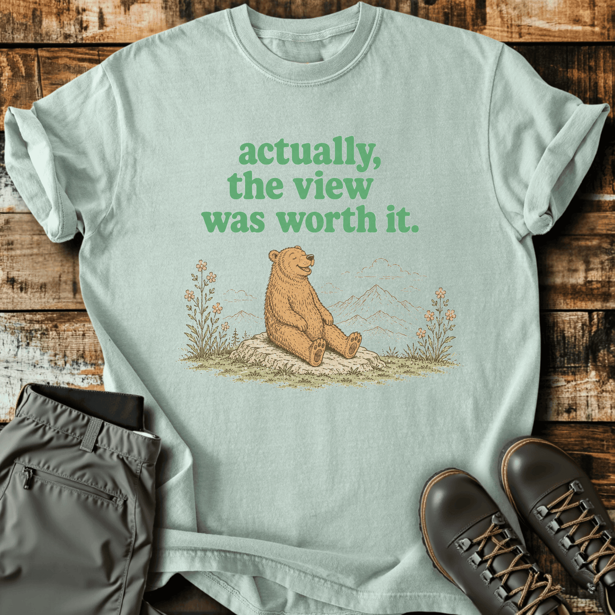 Actually Worth It T-Shirt - Funny Hiking Graphic Tee - Gift for Hikers - Unisex