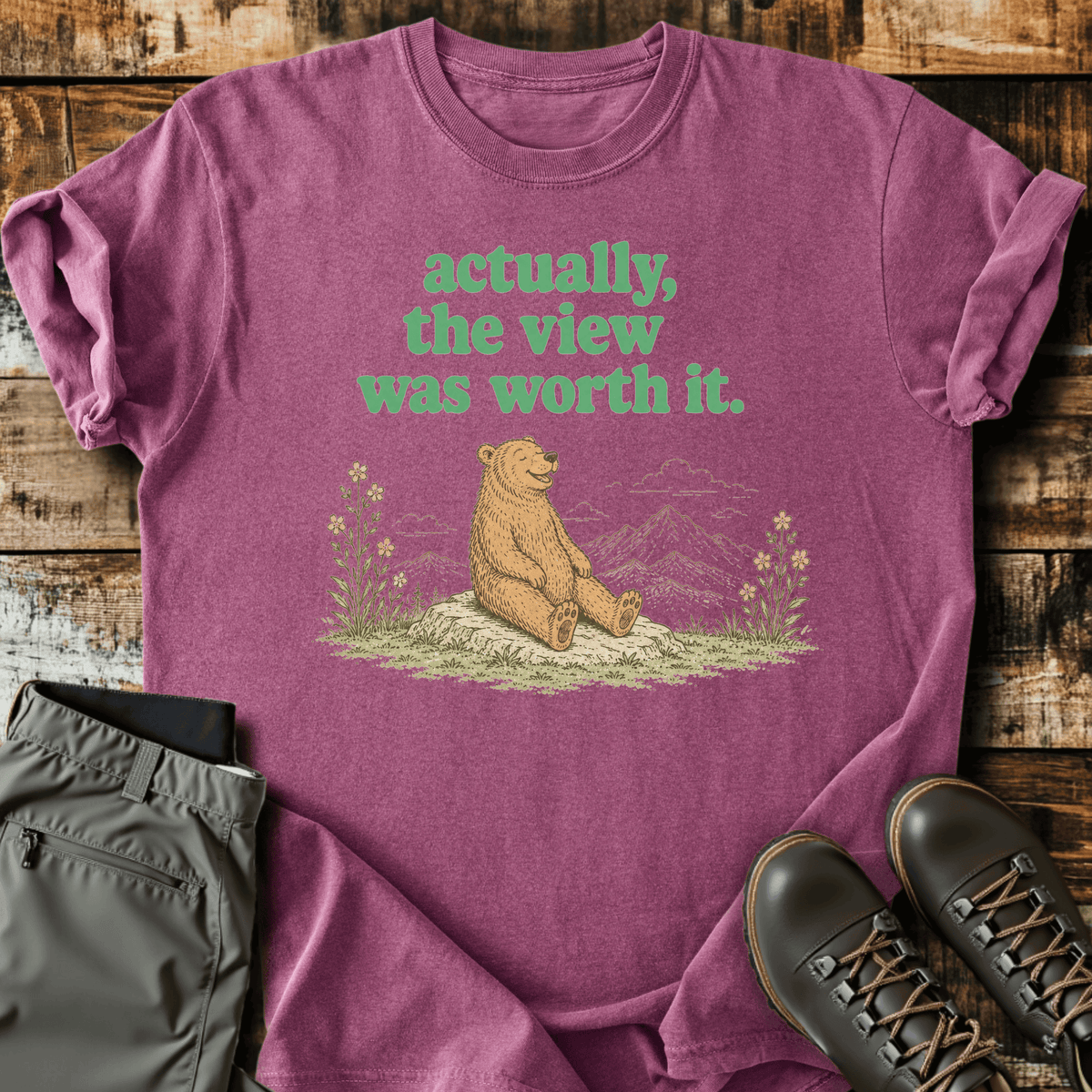 Actually Worth It T-Shirt - Funny Hiking Graphic Tee - Gift for Hikers - Unisex