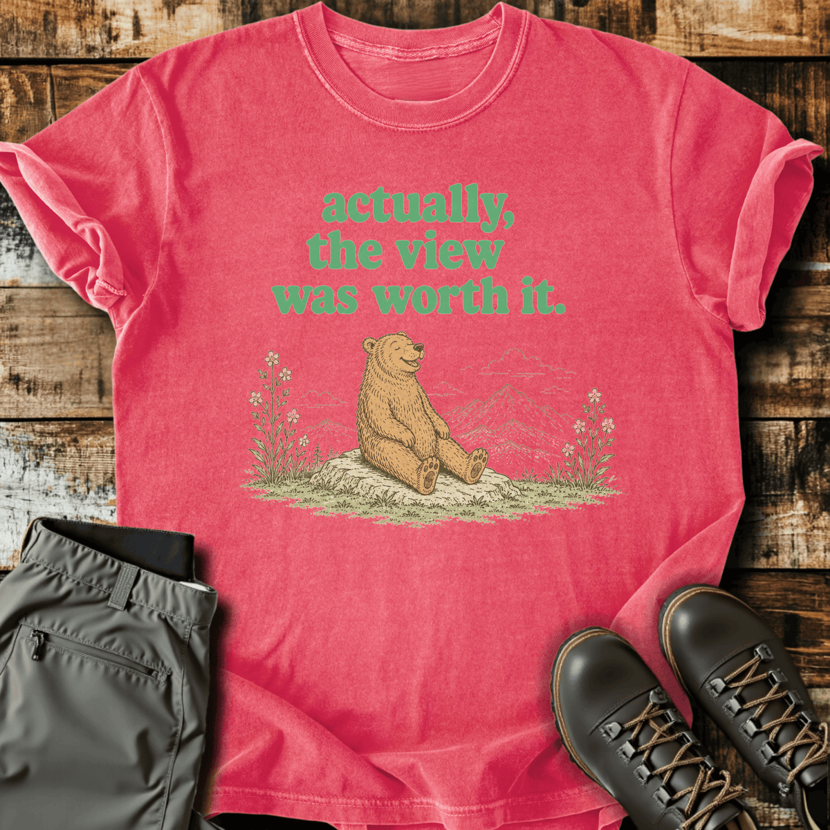 Actually Worth It T-Shirt - Funny Hiking Graphic Tee - Gift for Hikers - Unisex