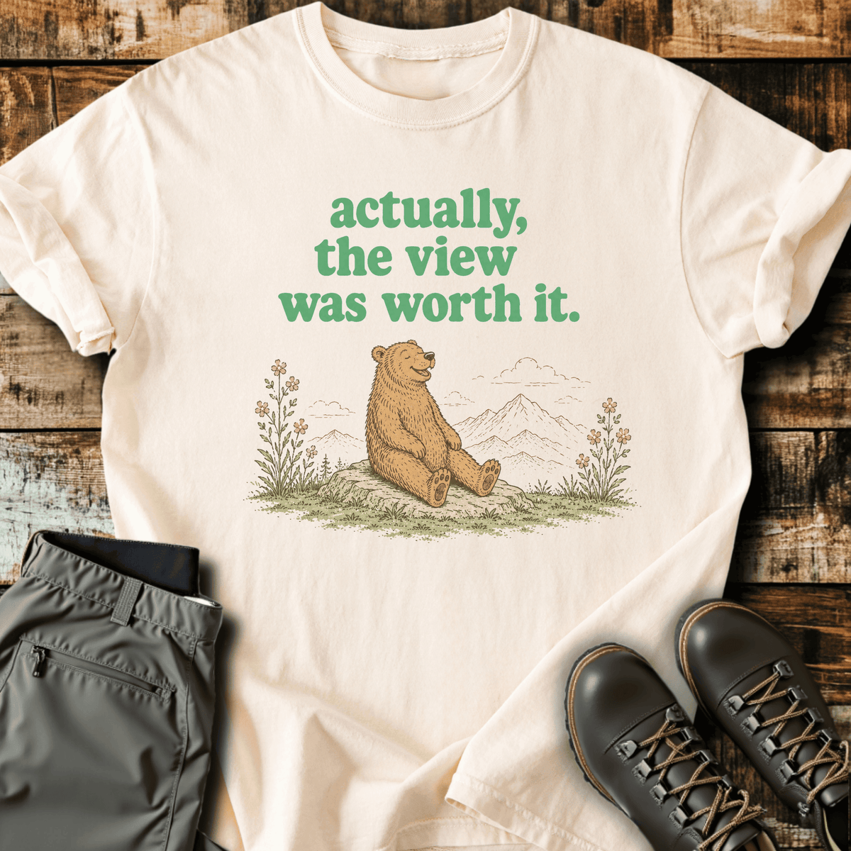Actually Worth It T-Shirt - Funny Hiking Graphic Tee - Gift for Hikers - Unisex