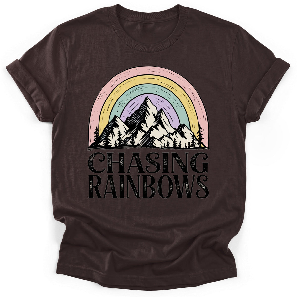 Chasing Rainbows T-Shirt - Funny Hiking Graphic Tee - Gift for Hikers - Unisex