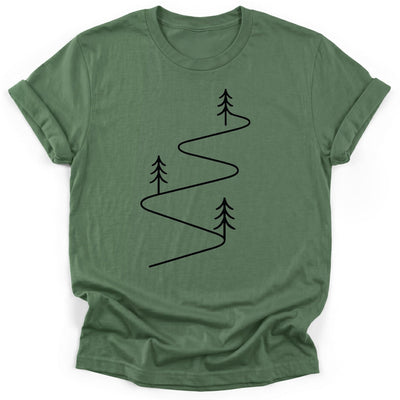 Downhill T-Shirt - Funny Hiking Graphic Tee - Gift for Hikers - Unisex