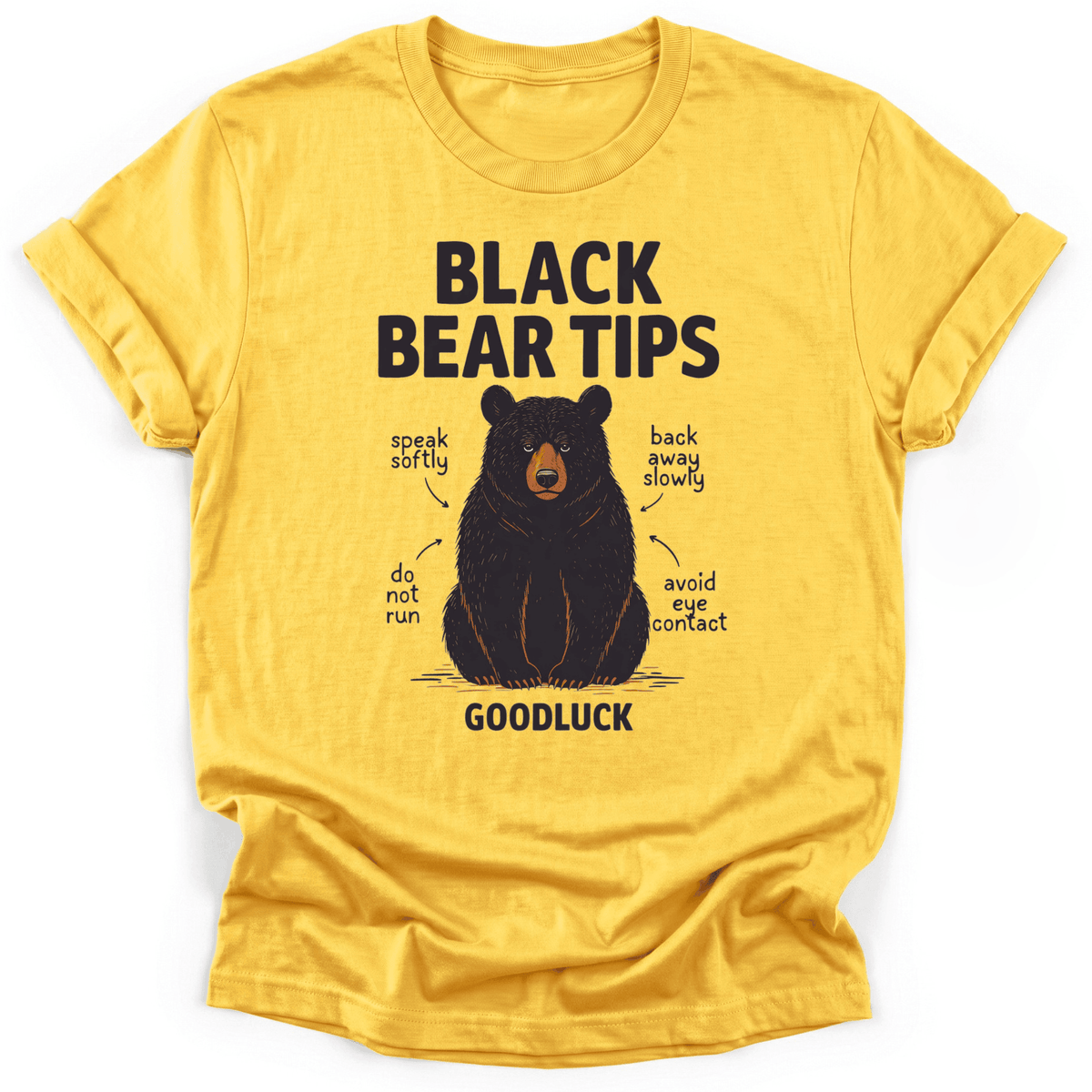 Black Bear Tips T-Shirt - Funny Hiking Graphic Tee - Gift for Hikers - Unisex