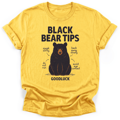 Black Bear Tips T-Shirt - Funny Hiking Graphic Tee - Gift for Hikers - Unisex
