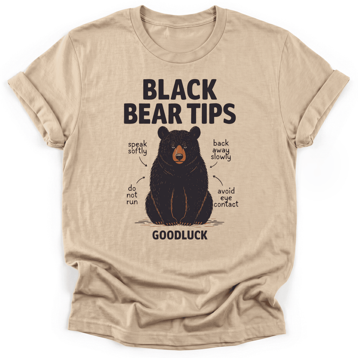 Black Bear Tips T-Shirt - Funny Hiking Graphic Tee - Gift for Hikers - Unisex