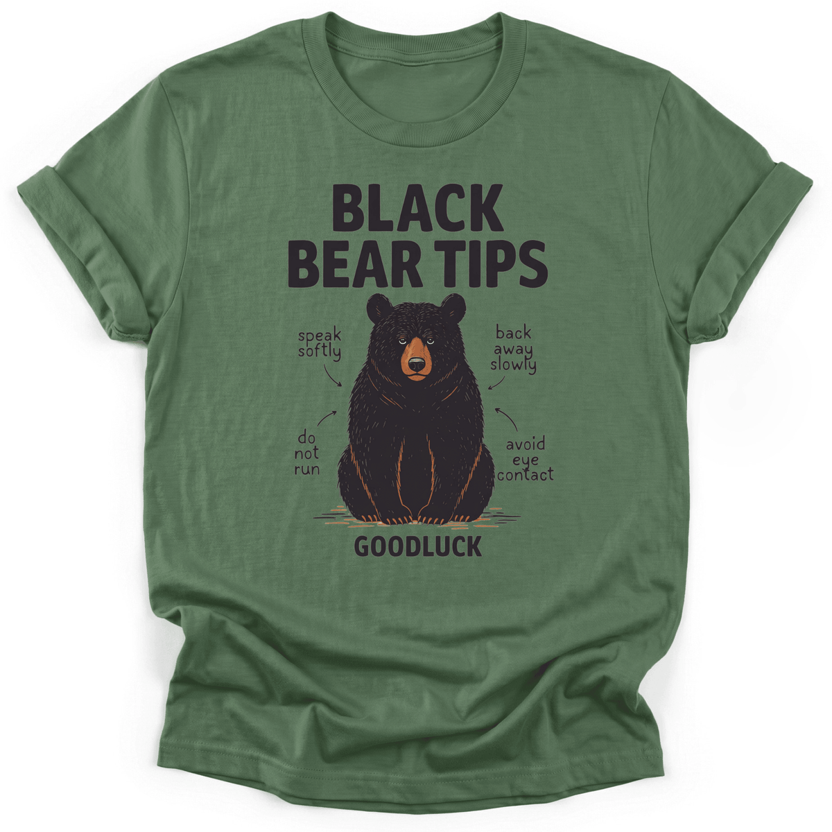 Black Bear Tips T-Shirt - Funny Hiking Graphic Tee - Gift for Hikers - Unisex