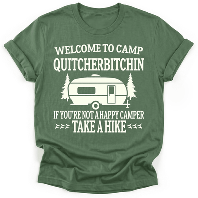 Camp Quit T-Shirt - Funny Hiking Graphic Tee - Gift for Hikers - Unisex