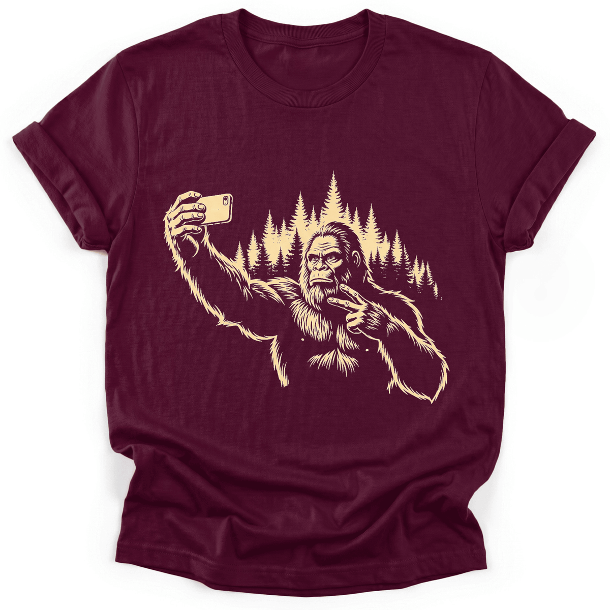 Bigfoot Selfie T-Shirt - Funny Hiking Graphic Tee - Gift for Hikers - Unisex