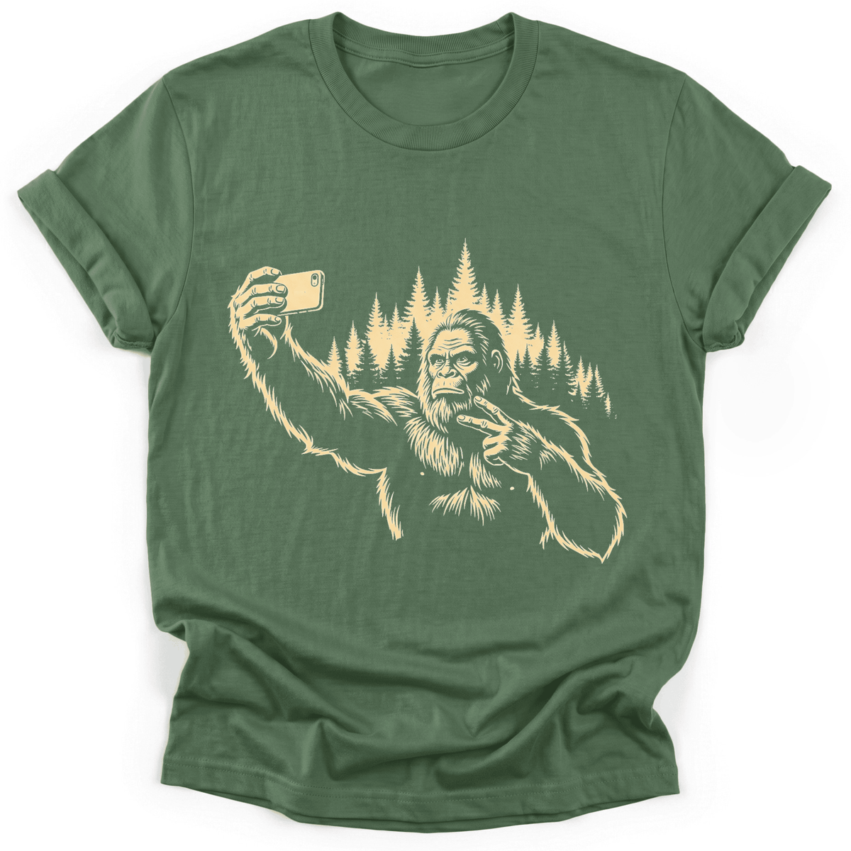 Bigfoot Selfie T-Shirt - Funny Hiking Graphic Tee - Gift for Hikers - Unisex