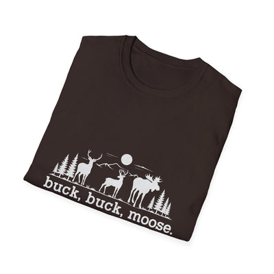 Buck Buck Moose T-Shirt - Funny Hiking Graphic Tee - Gift for Hikers - Unisex