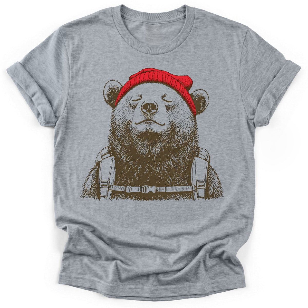 Beanie Bear T-Shirt - Funny Hiking Graphic Tee - Gift for Hikers - Unisex