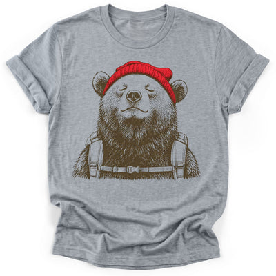 Beanie Bear T-Shirt - Funny Hiking Graphic Tee - Gift for Hikers - Unisex