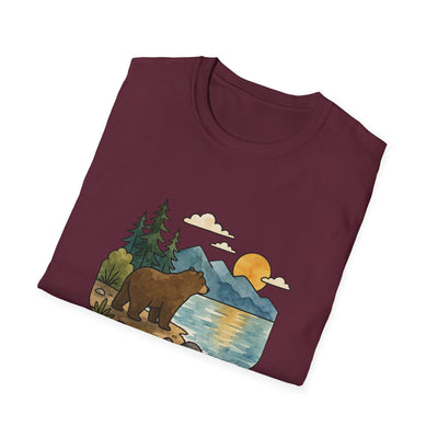 Bearly Lakeside T-Shirt - Funny Hiking Graphic Tee - Gift for Hikers - Unisex