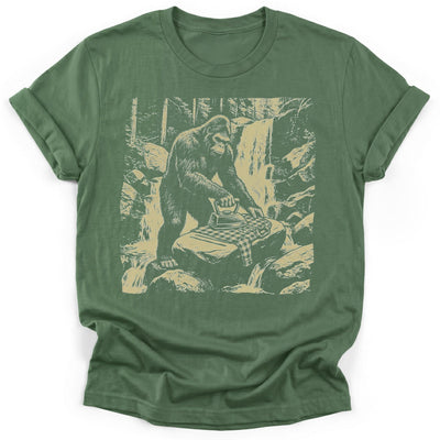 Bigfoot Ironing T-Shirt - Funny Hiking Graphic Tee - Gift for Hikers - Unisex