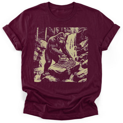 Bigfoot Ironing T-Shirt - Funny Hiking Graphic Tee - Gift for Hikers - Unisex