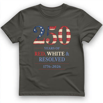250 Red White and Resolved T-Shirt - History Graphic Tee - Gift for History Buffs - Unisex