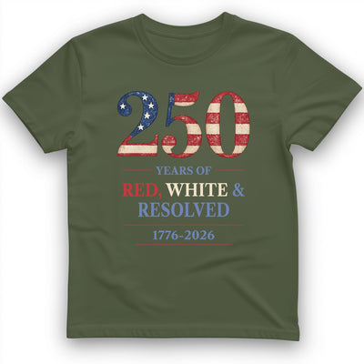 250 Red White and Resolved T-Shirt - History Graphic Tee - Gift for History Buffs - Unisex