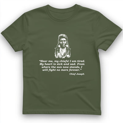 Chief Joseph Fight No More T-Shirt History Buff Gift