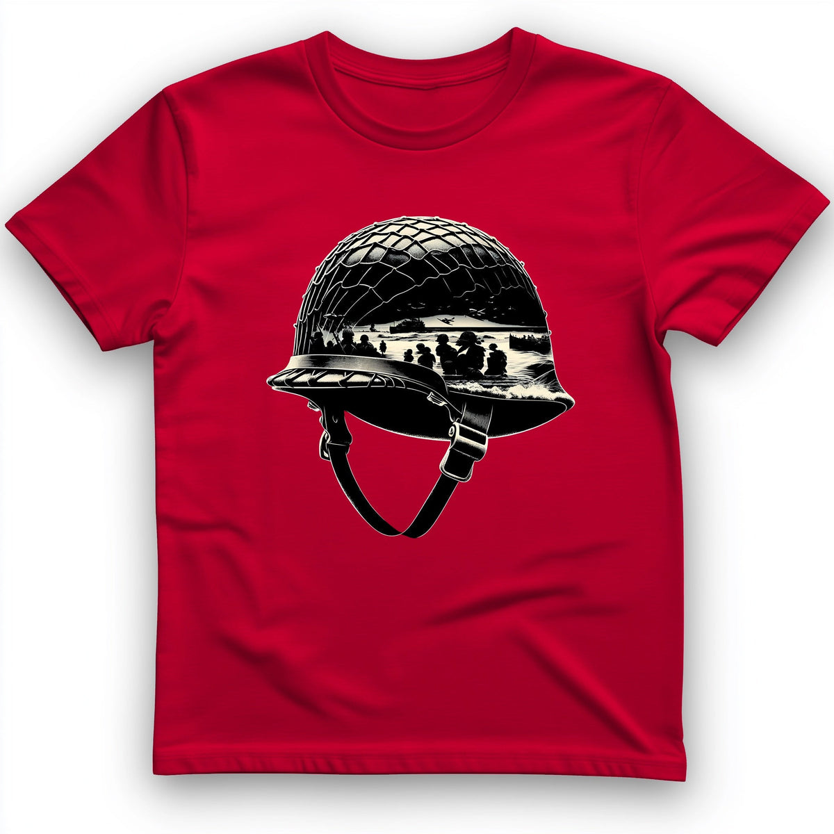 D-Day Helmet T-Shirt - History Graphic Tee - Gift for History Buffs - Unisex